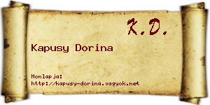 Kapusy Dorina névjegykártya